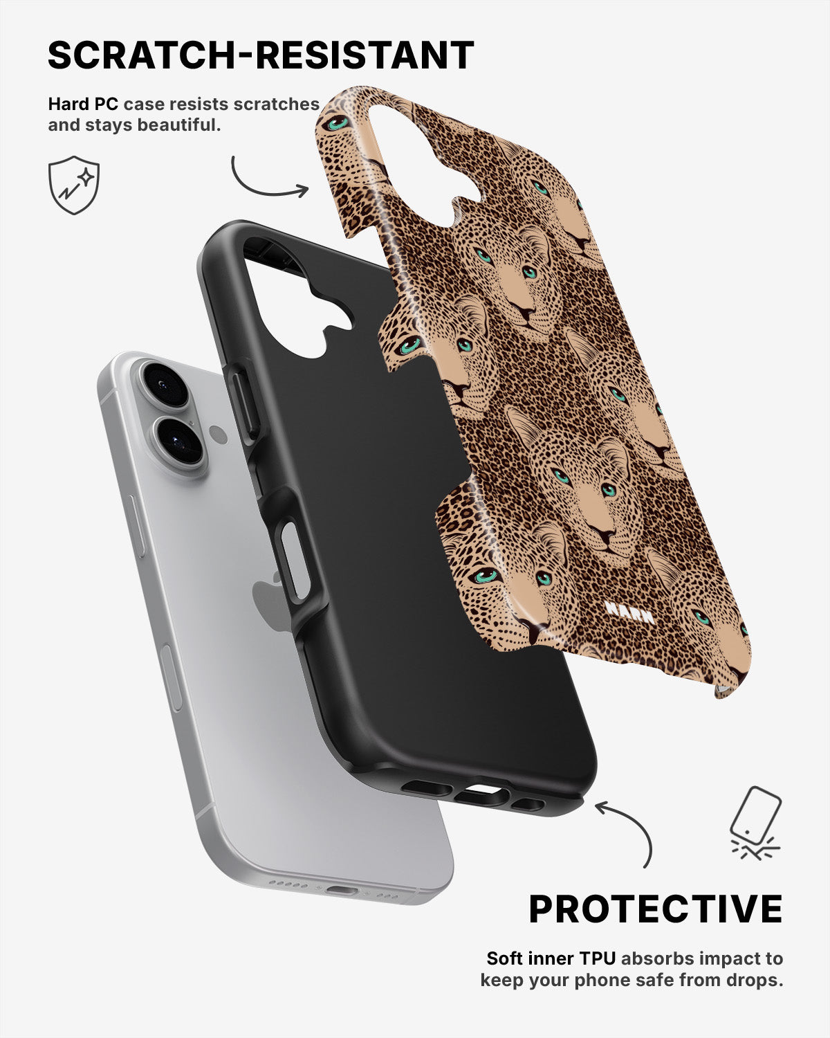 iPhone 16 Plus Tough Case – Leopard Gaze - View 2