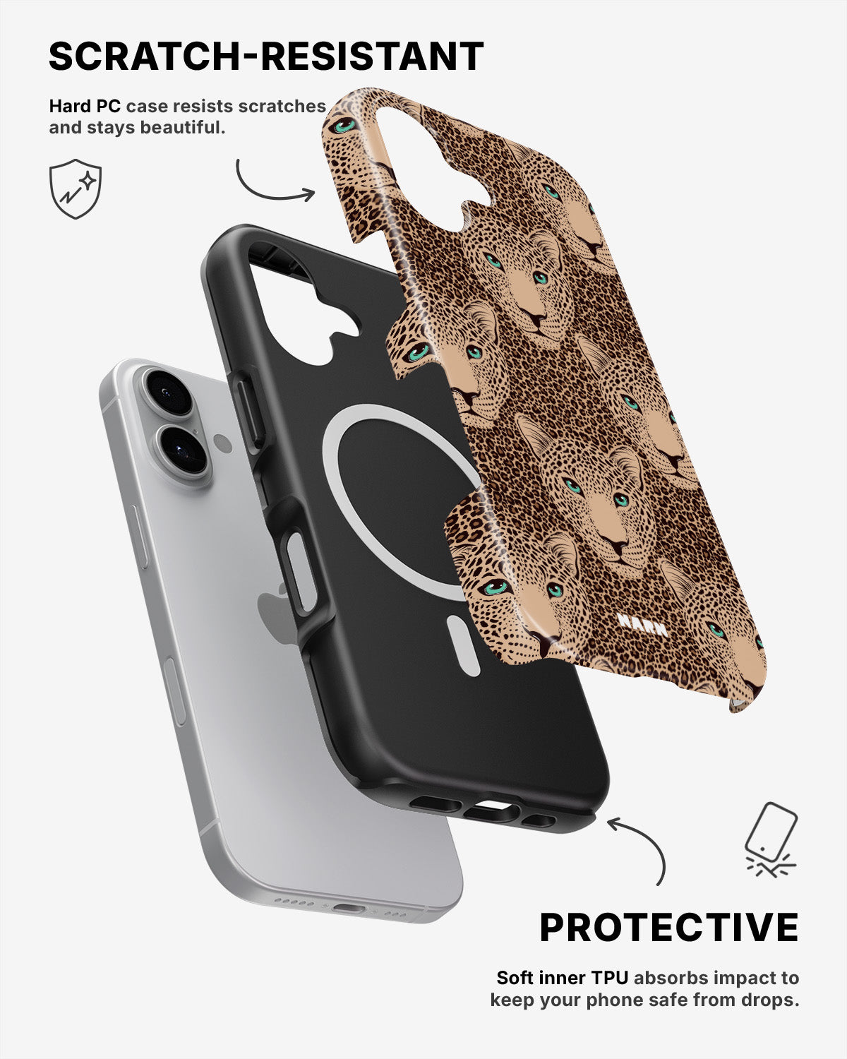 iPhone 16 Plus Tough Case – Leopard Gaze - View 2