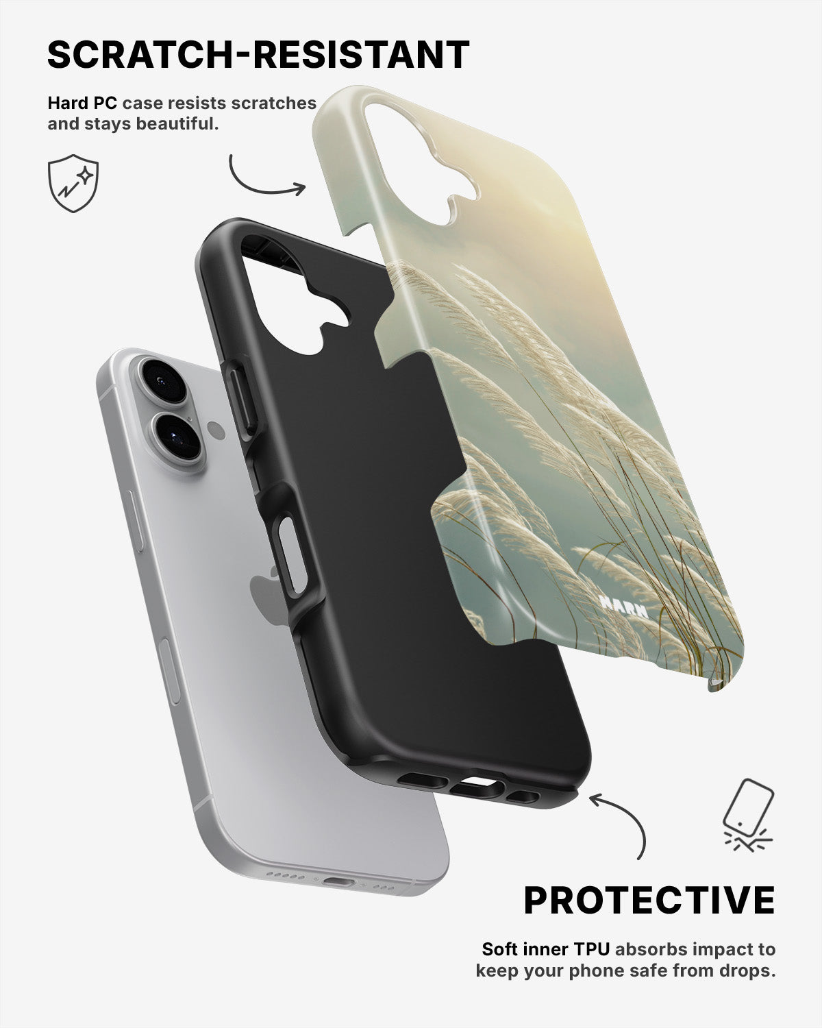 iPhone 16 Plus Tough Case – Windy Pampas - View 2