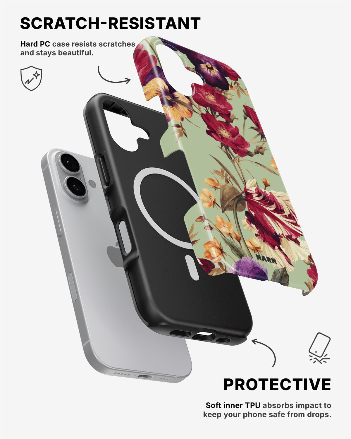 iPhone 16 Plus Tough Case – Pansy Pansy - View 2