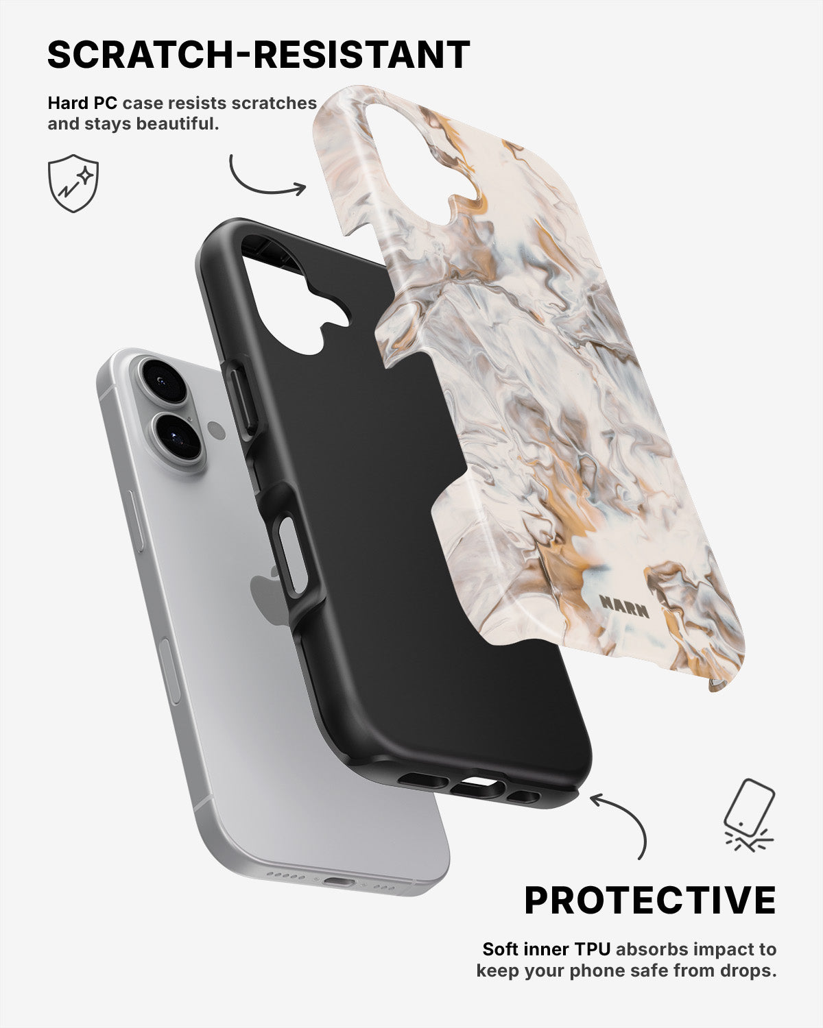 iPhone 16 Plus Tough Case – Icy Caramel - View 2