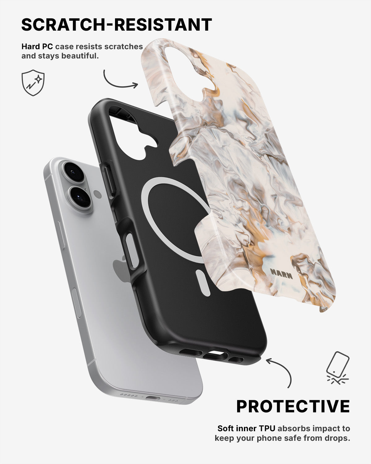 iPhone 16 Plus Tough Case – Icy Caramel - View 2