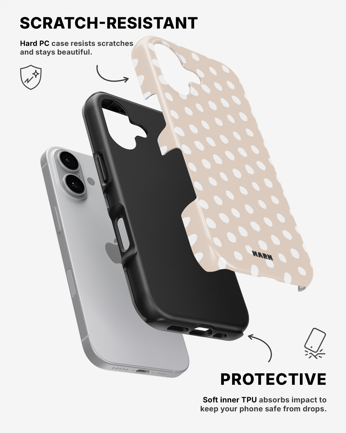 iPhone 16 Plus Tough Case – Almond - View 2