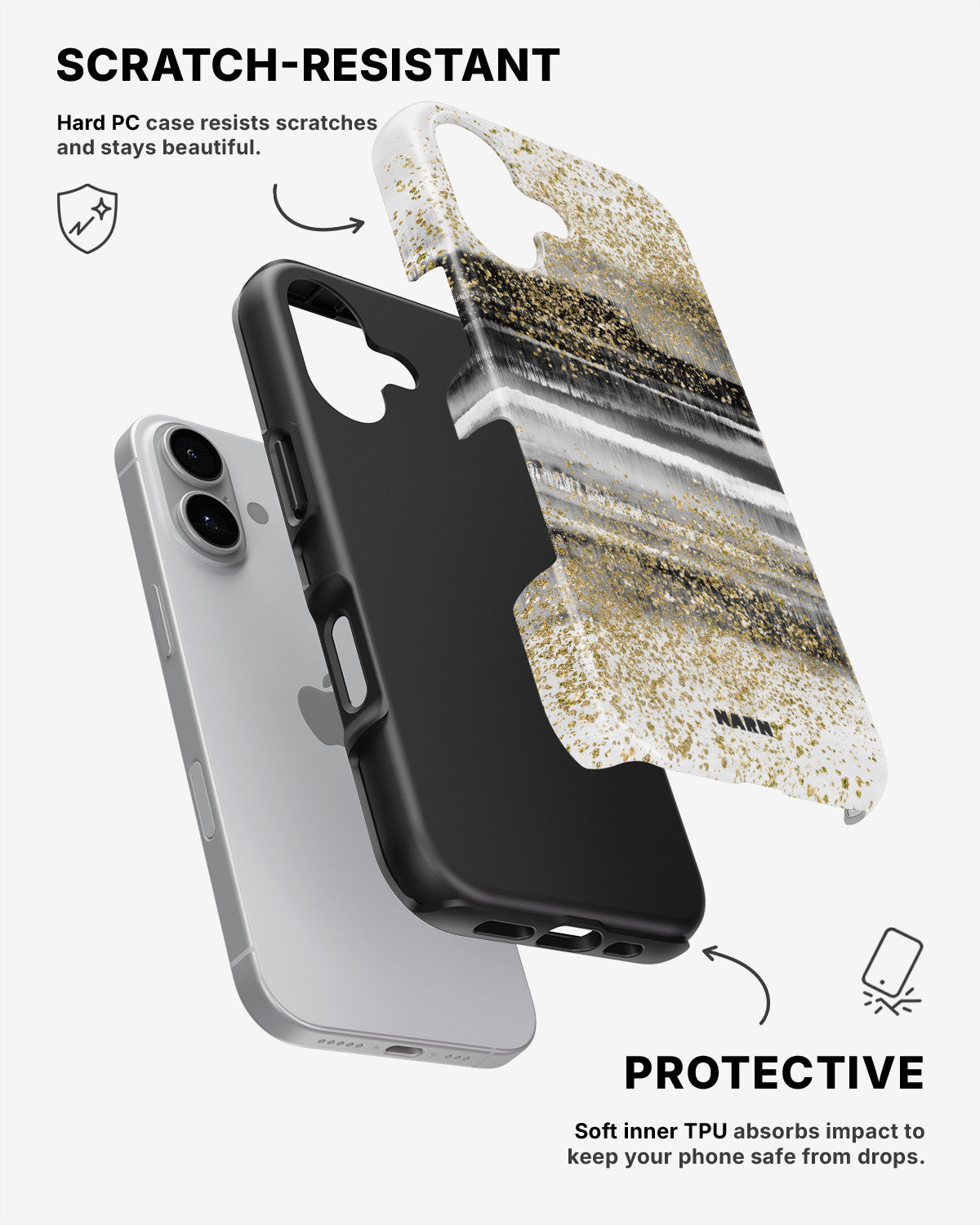 iPhone 16 Plus Tough Case – Sparkly Tie Dye - View 2