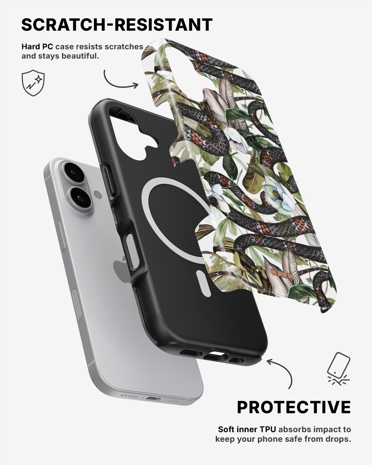 iPhone 16 Plus Tough Case – Jungle Snake - View 2