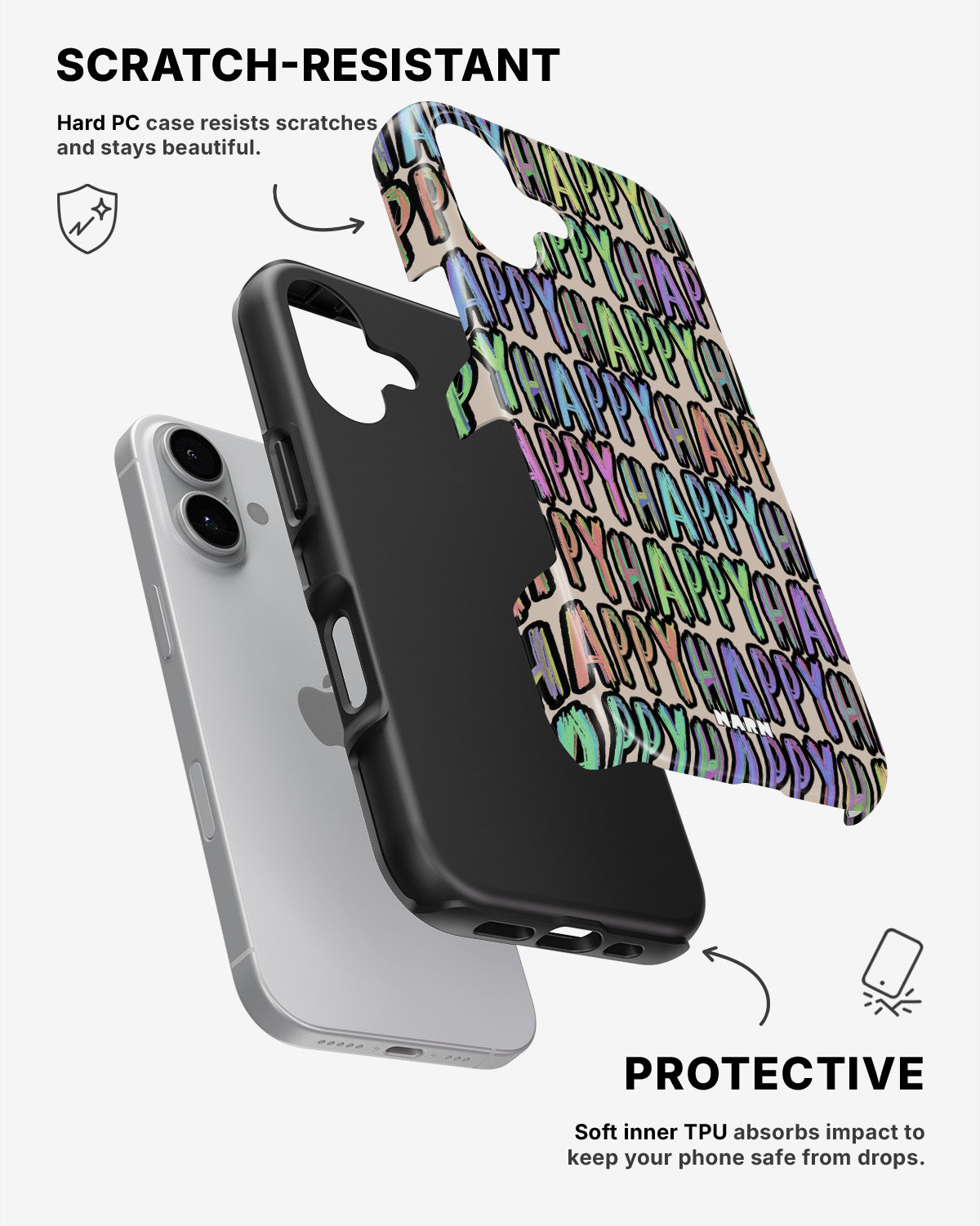iPhone 16 Plus Tough Case – Happy - View 2