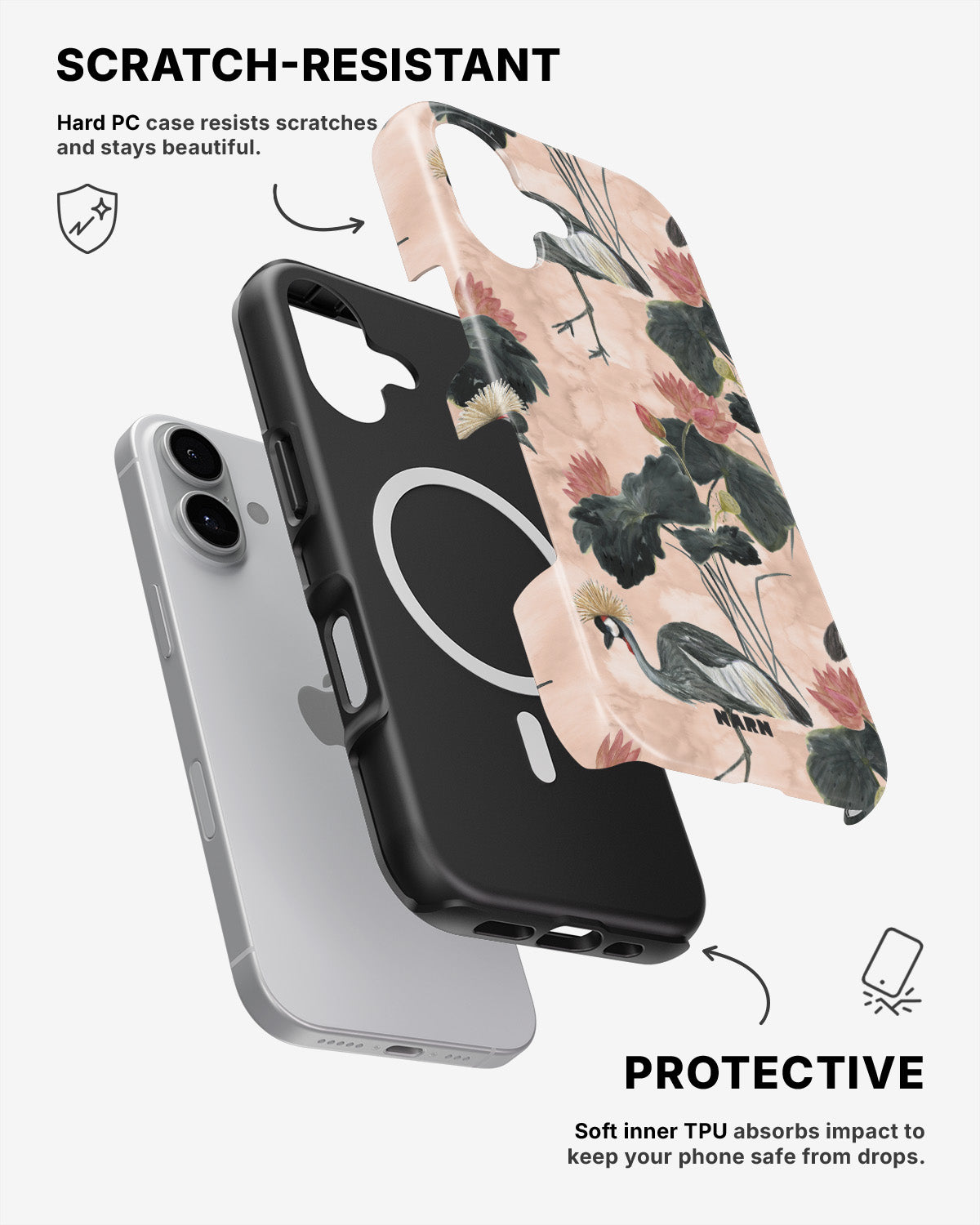 iPhone 16 Plus Tough Case – Crowned Bird - View 2