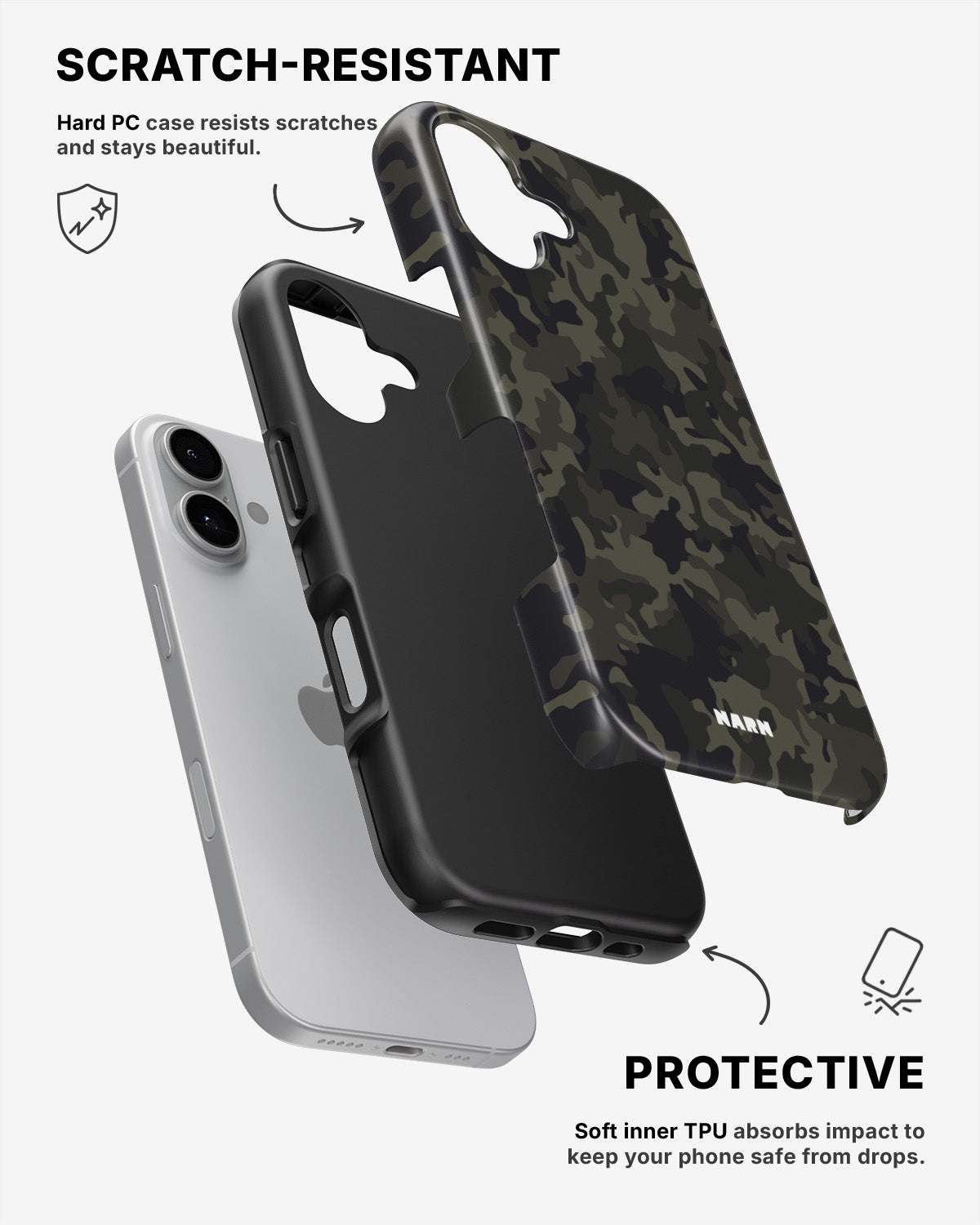 iPhone 16 Plus Tough Case – Jungle Green Camo - View 2