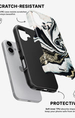 iPhone 16 Plus Tough Case – Golden Swirl - View 2