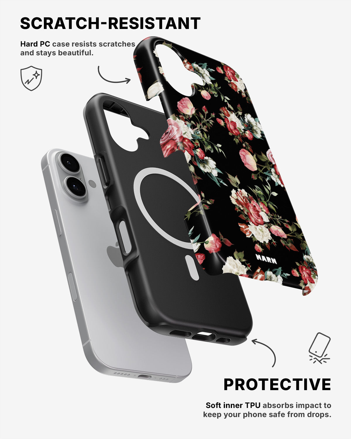 iPhone 16 Plus Tough Case – Bouquet - View 2