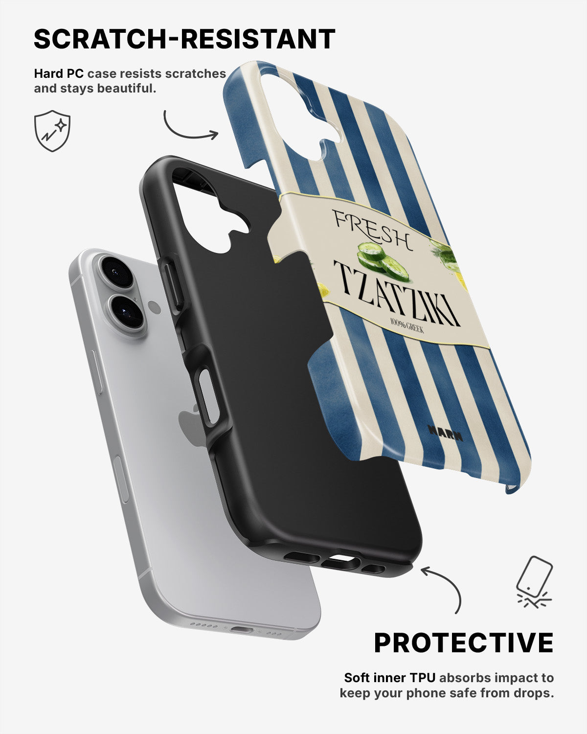iPhone 16 Plus Tough Case – Greek Blues - View 2