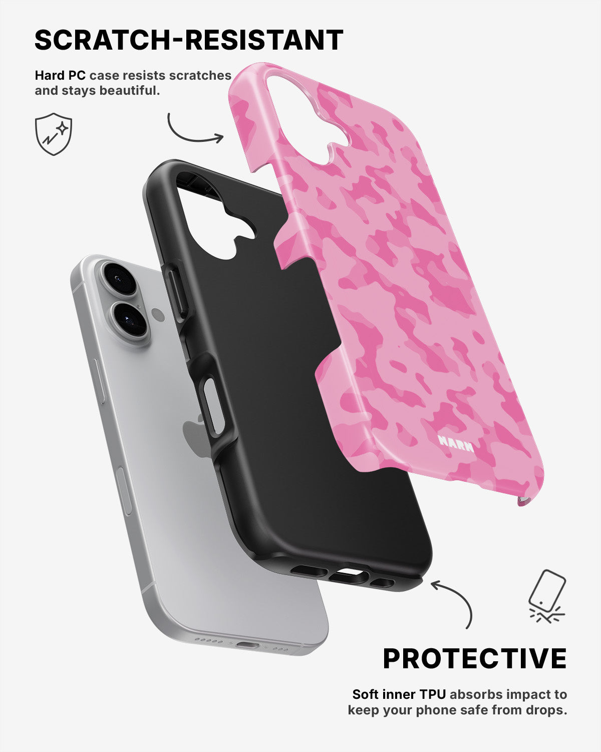 iPhone 16 Plus Tough Case – Riot Pink - View 2