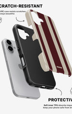 iPhone 16 Plus Tough Case – Bordeaux Stripe - View 2