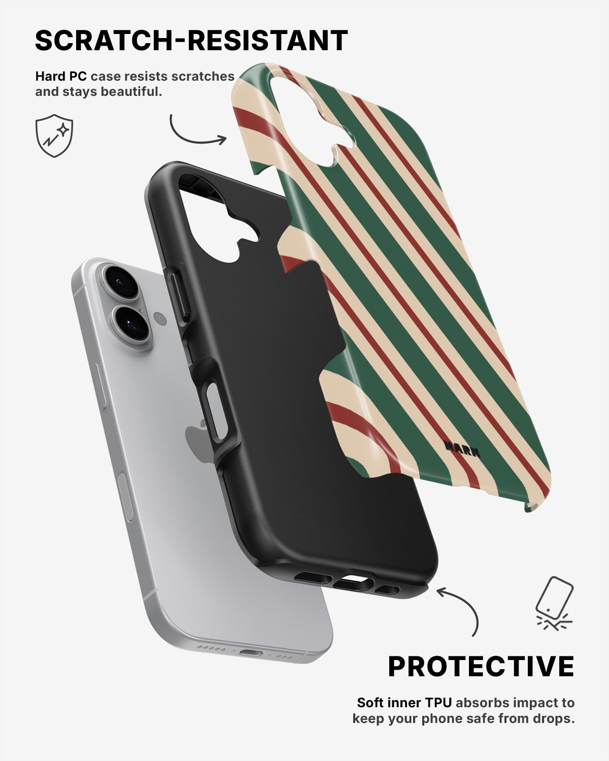 iPhone 16 Plus Tough Case – Candy Stripe - View 2