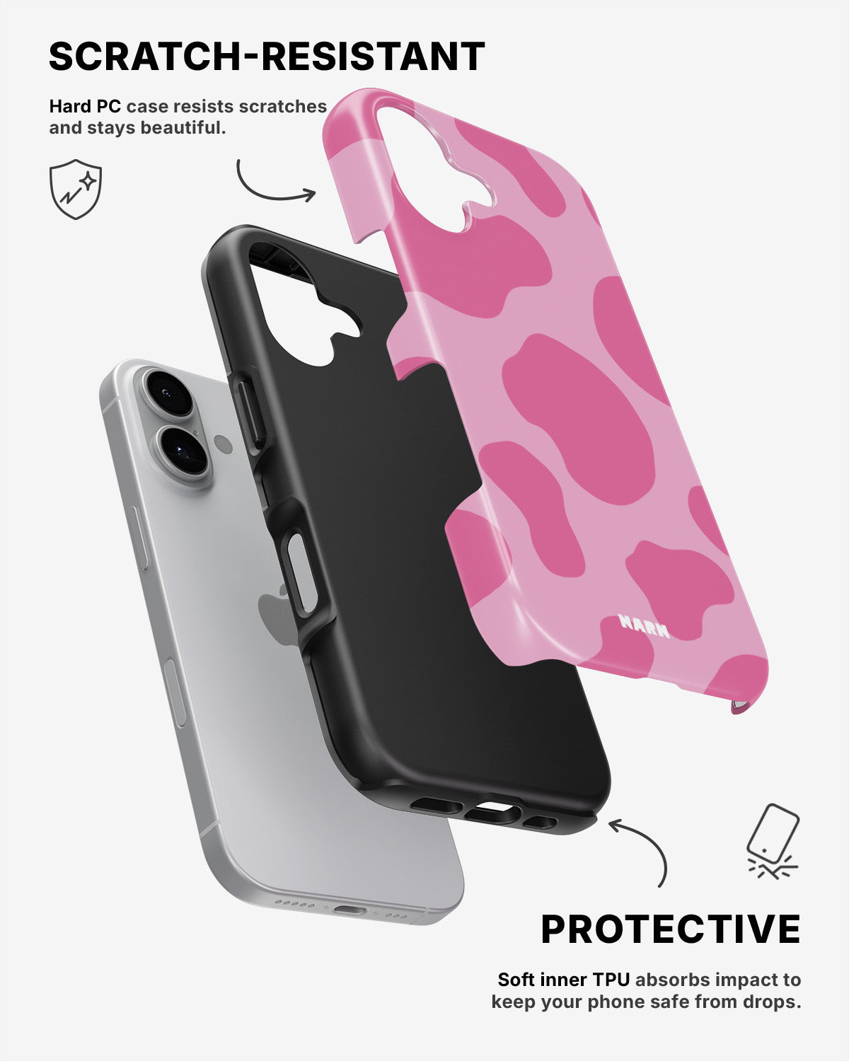 iPhone 16 Plus Tough Case – Pink Moo - View 2