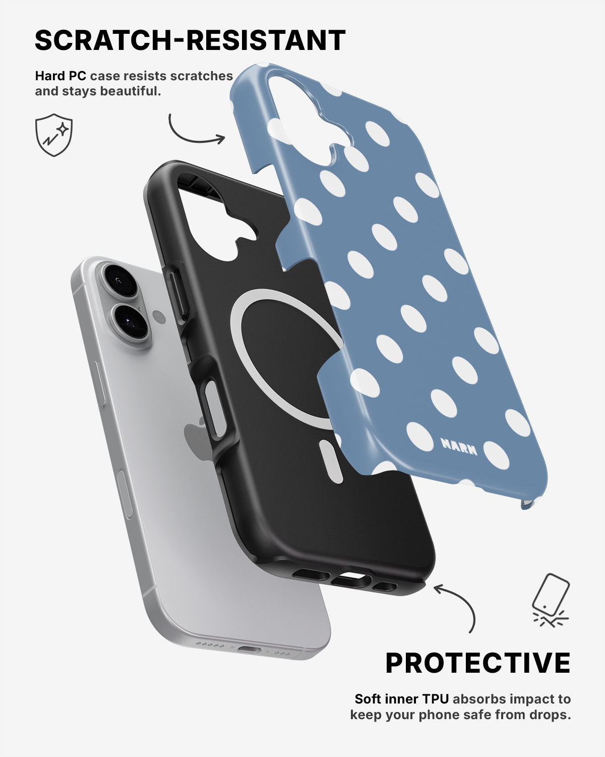 iPhone 16 Plus Tough Case – Sky Dots - View 2