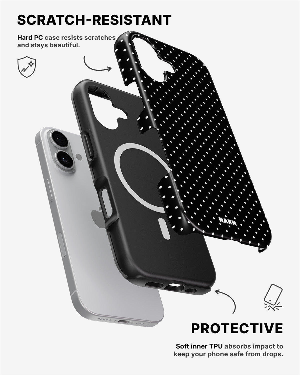 iPhone 16 Plus Tough Case – Classic Dots - View 2