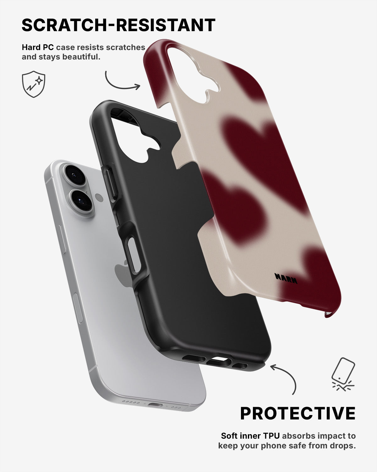 iPhone 16 Plus Tough Case – Heartbeat - View 2