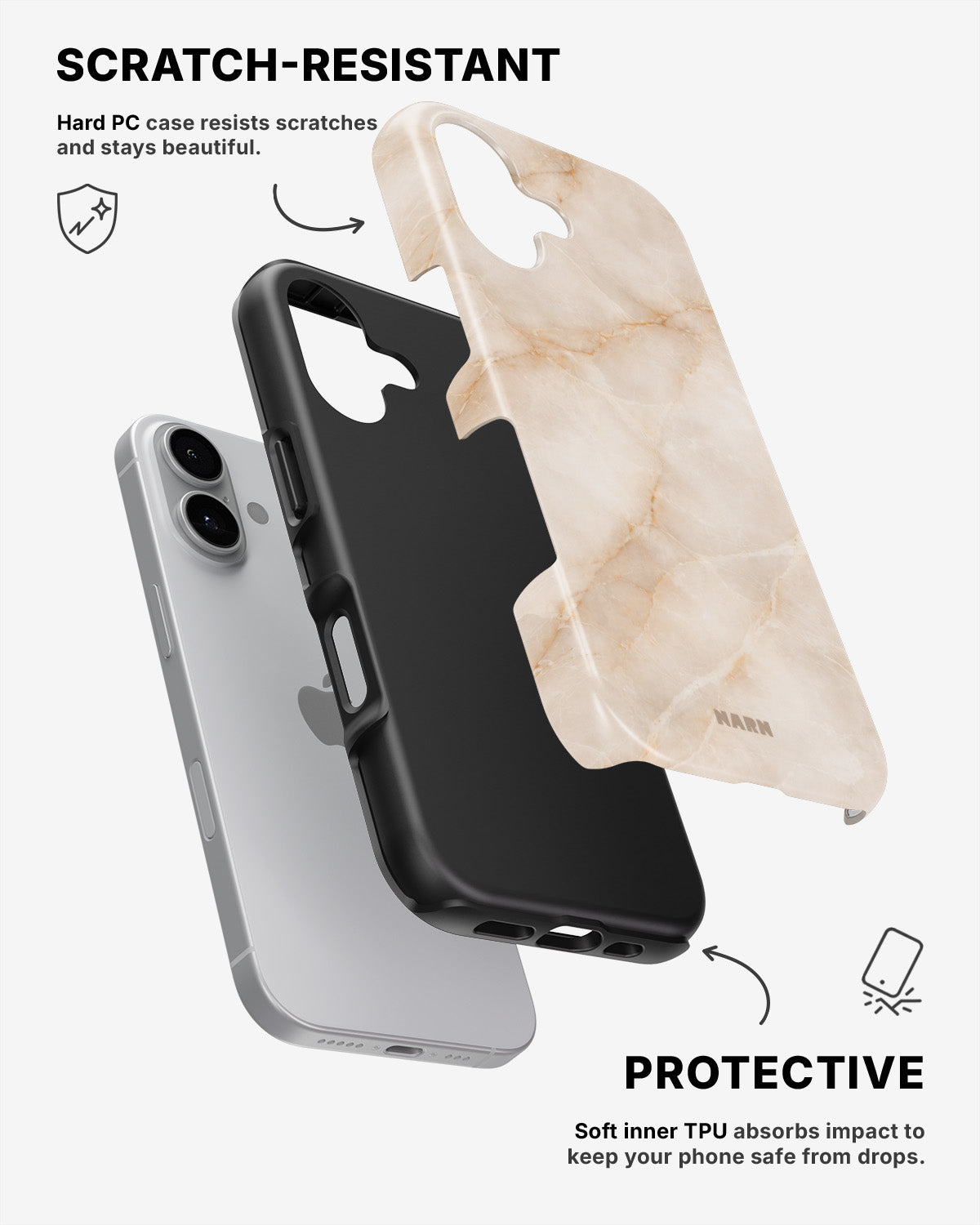 iPhone 16 Plus Tough Case – Sand Stone - View 2