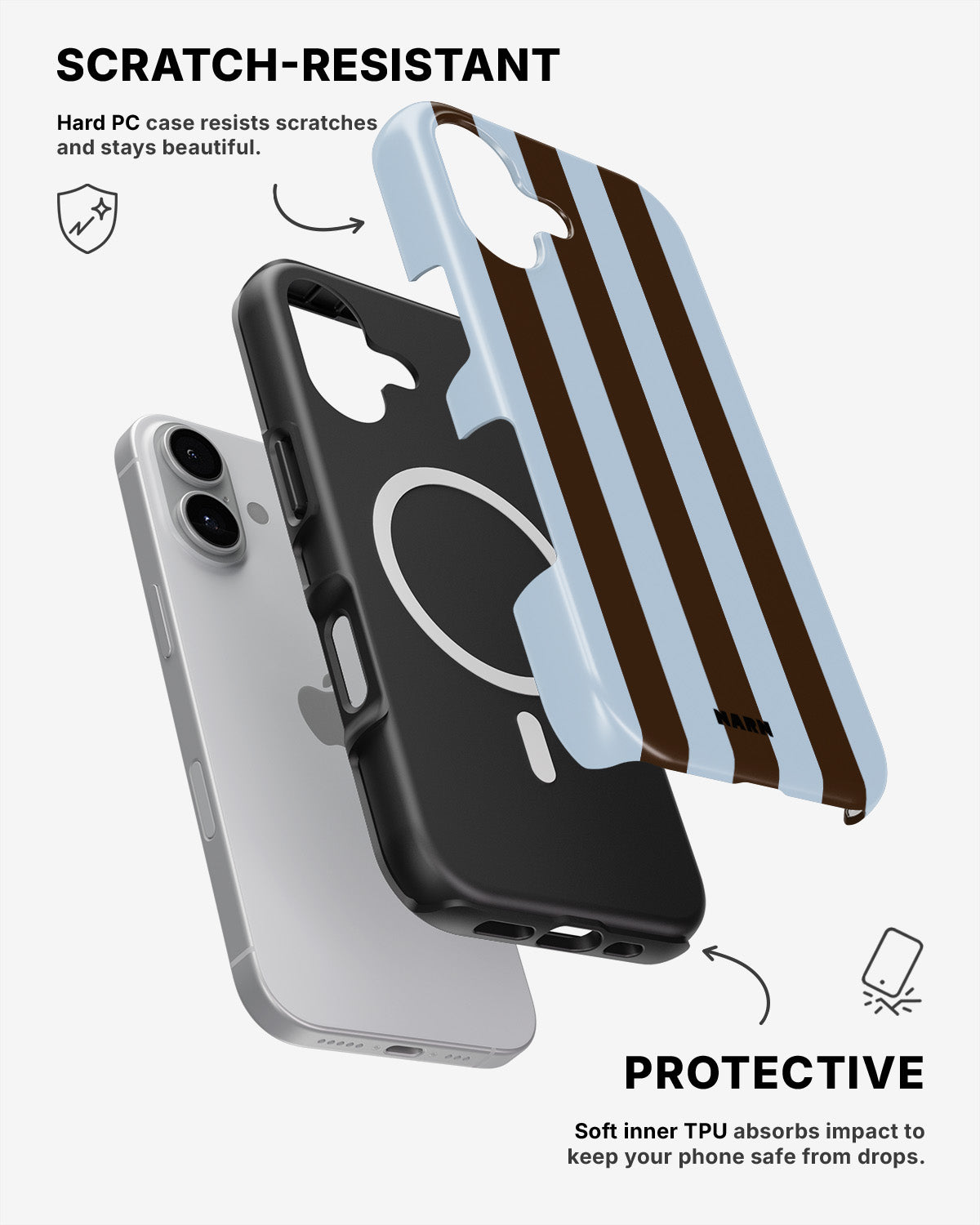 iPhone 16 Plus Tough Case – Bistro Stripes - View 2