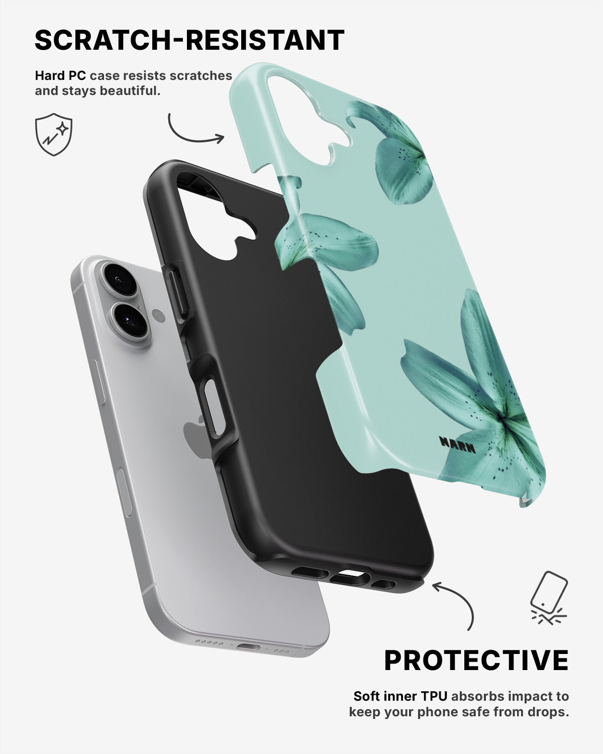 iPhone 16 Plus Tough Case – Sea Lily - View 2