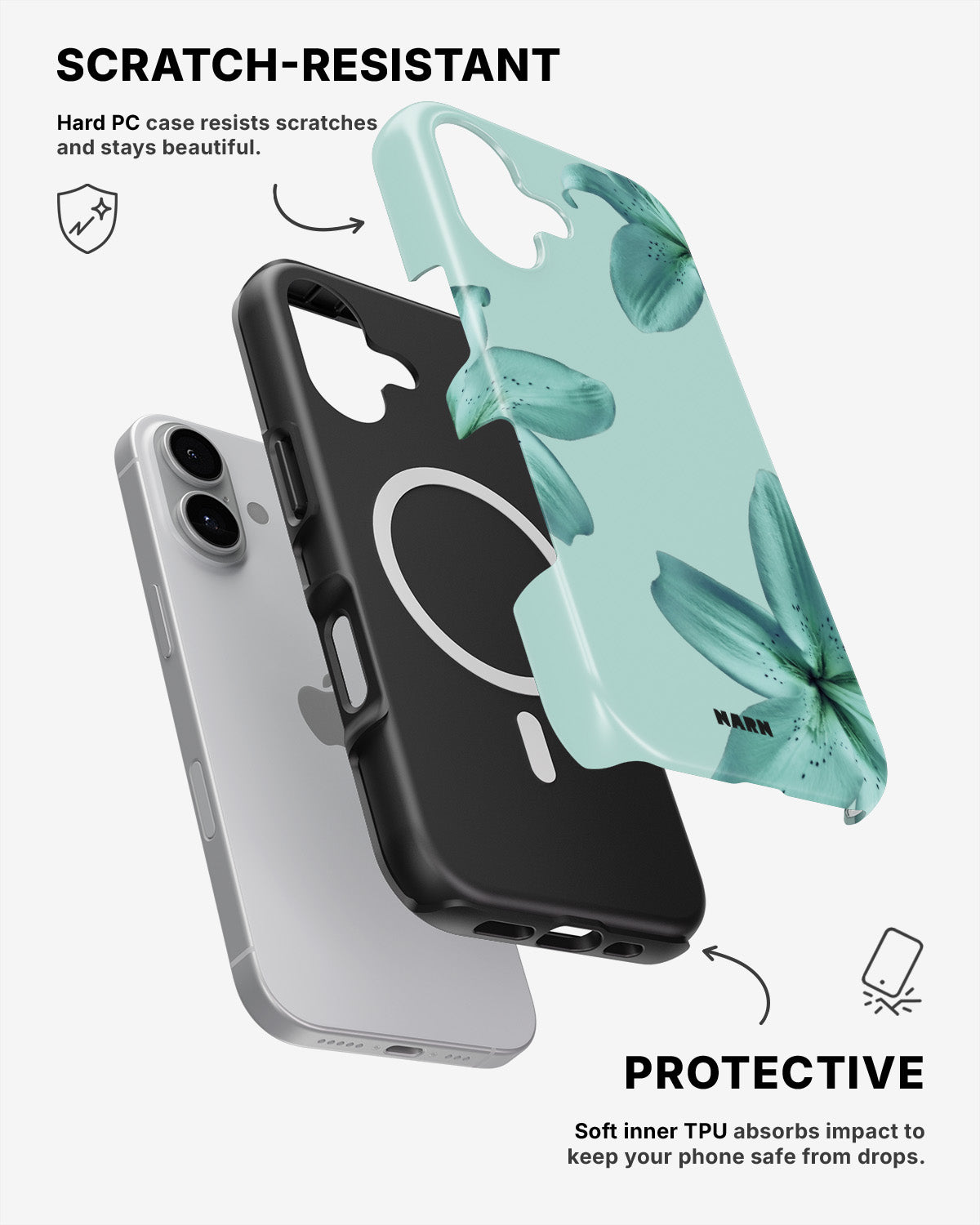 iPhone 16 Plus Tough Case – Sea Lily - View 2