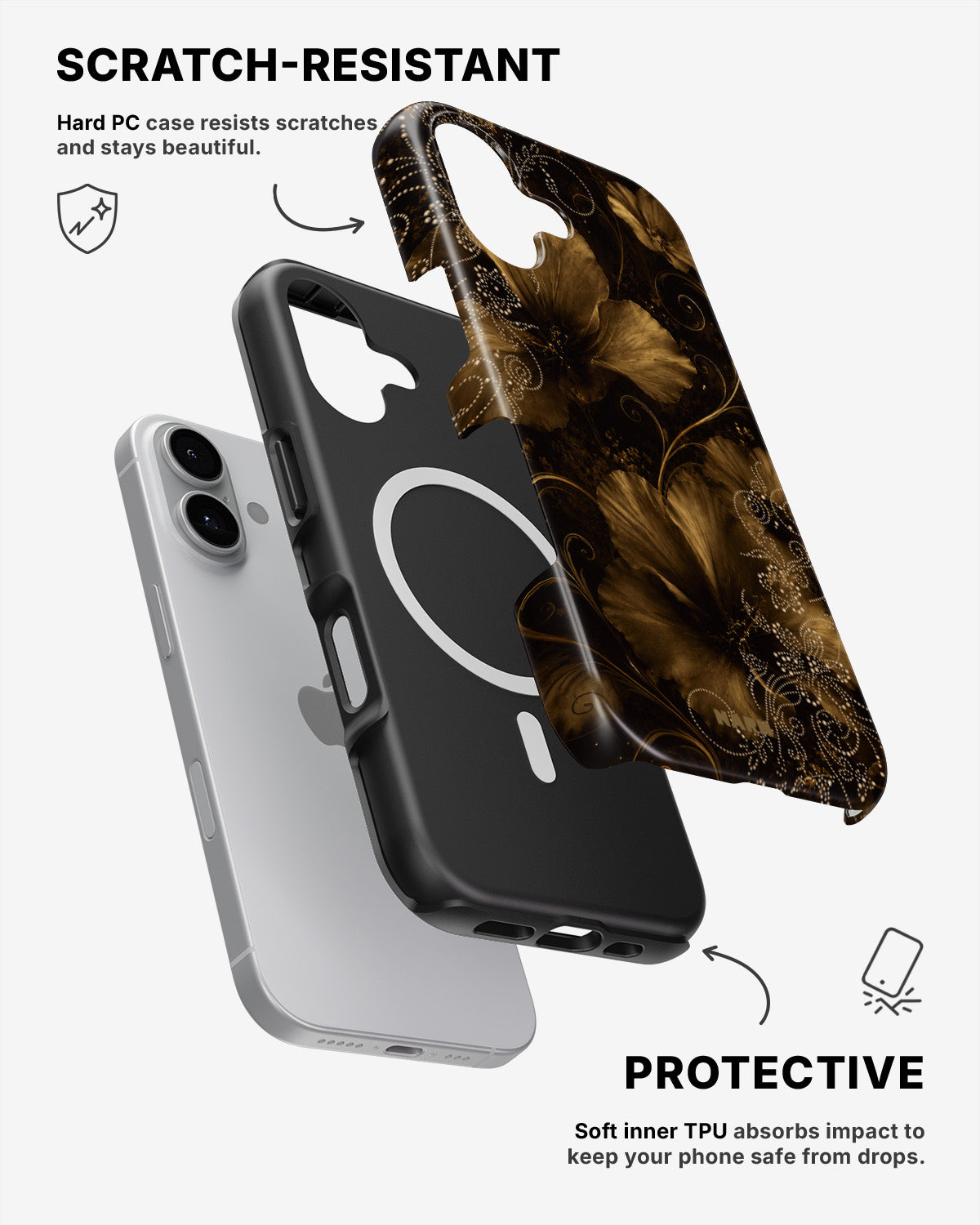 iPhone 16 Plus Tough Case – Bloom Noir - View 2