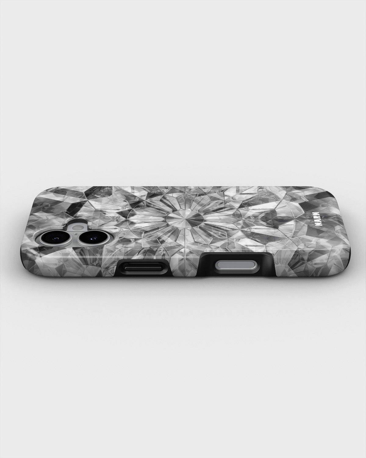 iPhone 16 Plus Tough Case – Grey Crystals - View 3