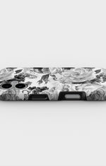 iPhone 16 Plus Tough Case – Black & White Bloom - View 3