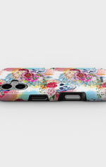 iPhone 16 Plus Tough Case – Flowered Skulls - View 3