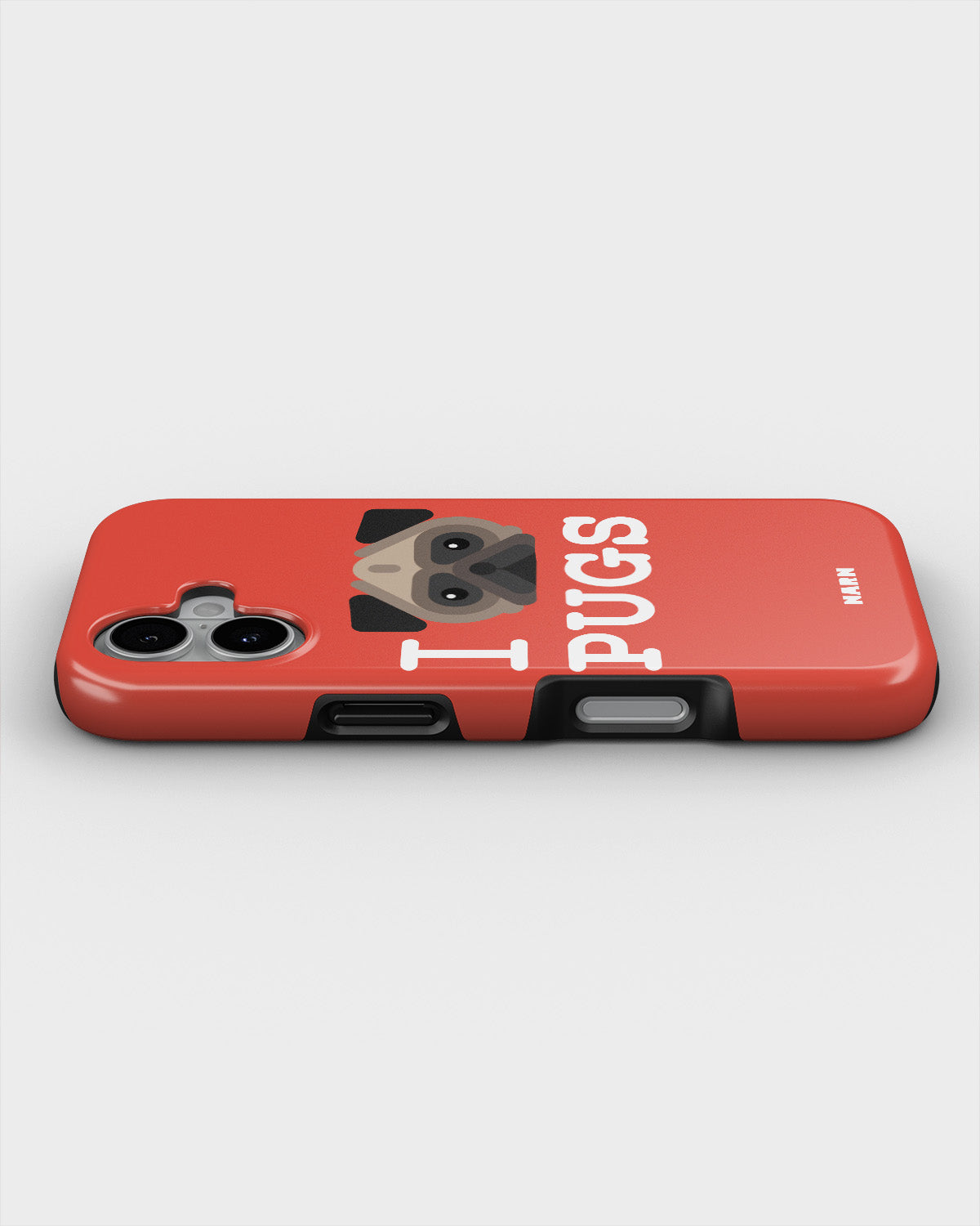 iPhone 16 Plus Tough Case – I Love Pugs - View 3