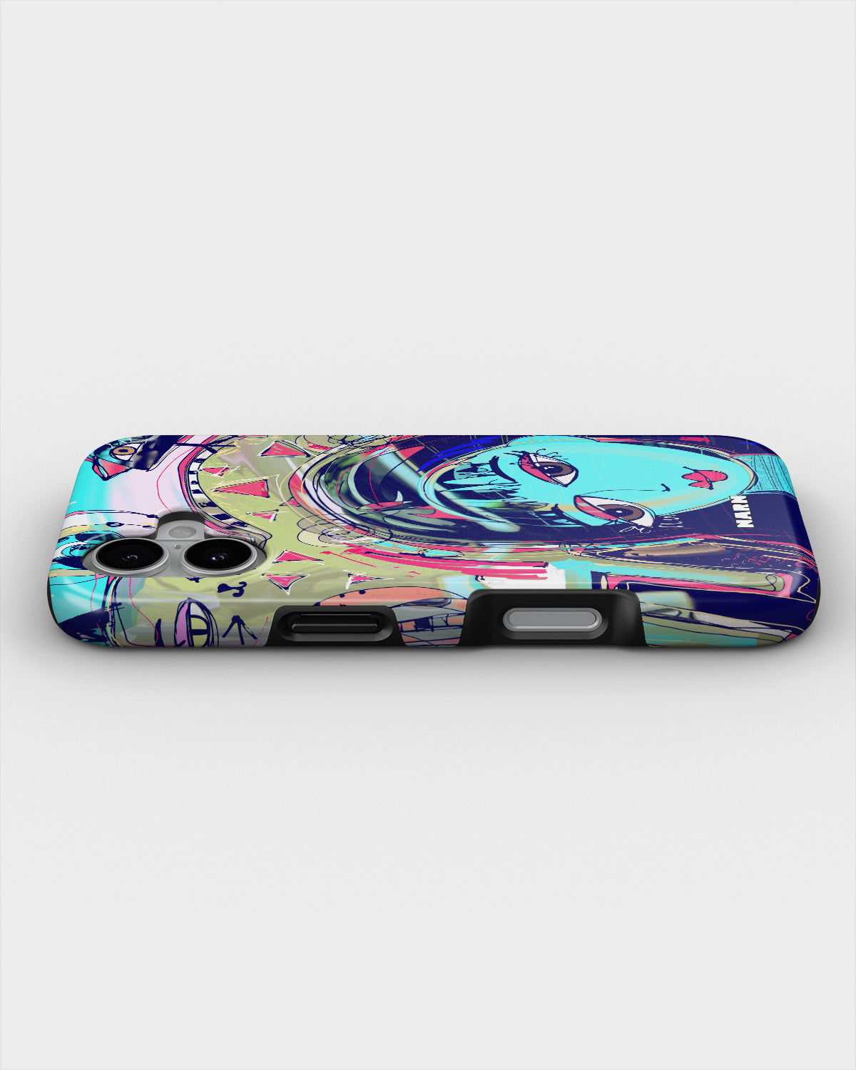 iPhone 16 Plus Tough Case – Abstract Cat - View 3