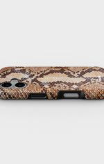 iPhone 16 Plus Tough Case – Brown Snakeskin - View 3