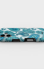 iPhone 16 Plus Tough Case – Turquoise Paisley - View 3