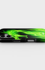 iPhone 16 Plus Tough Case – Green Flames Dragon - View 3