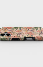 iPhone 16 Plus Tough Case – Flamingos & Flowers - View 3