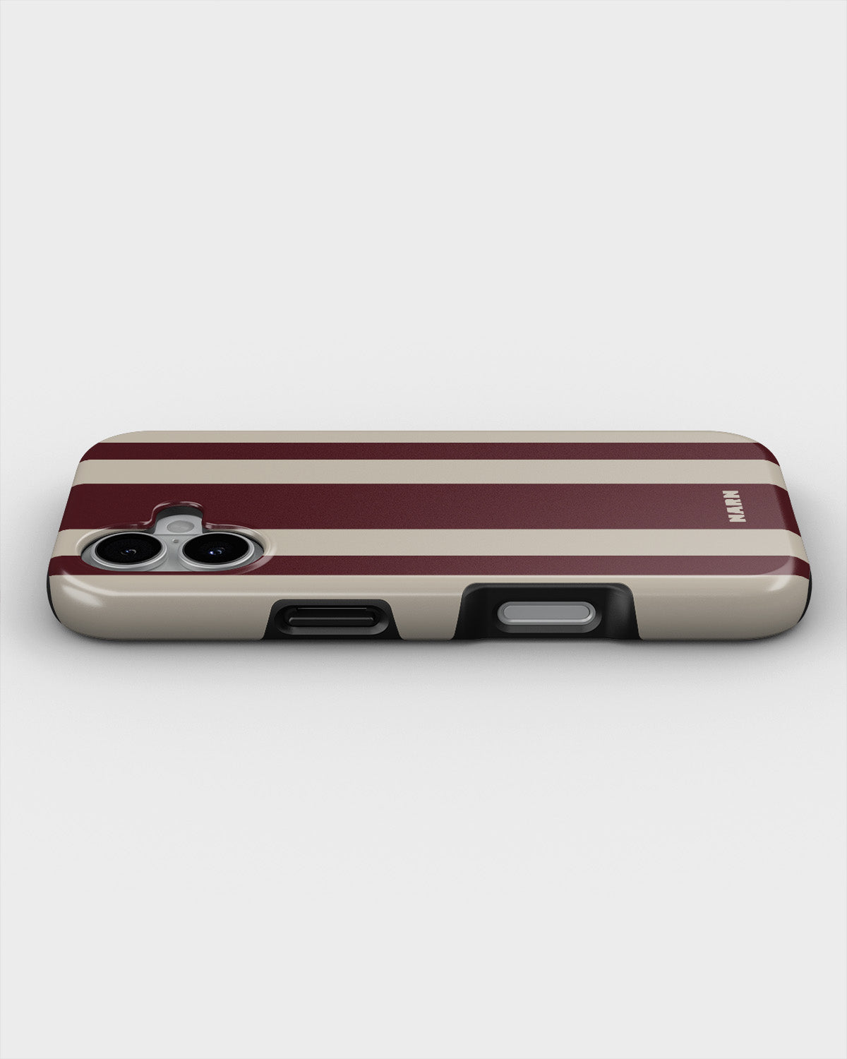 iPhone 16 Plus Tough Case – Bordeaux Stripe - View 3