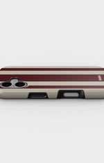 iPhone 16 Plus Tough Case – Bordeaux Stripe - View 3
