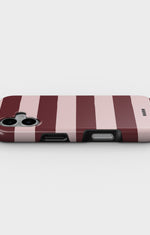 iPhone 16 Plus Tough Case – Cranberry Stripe - View 3