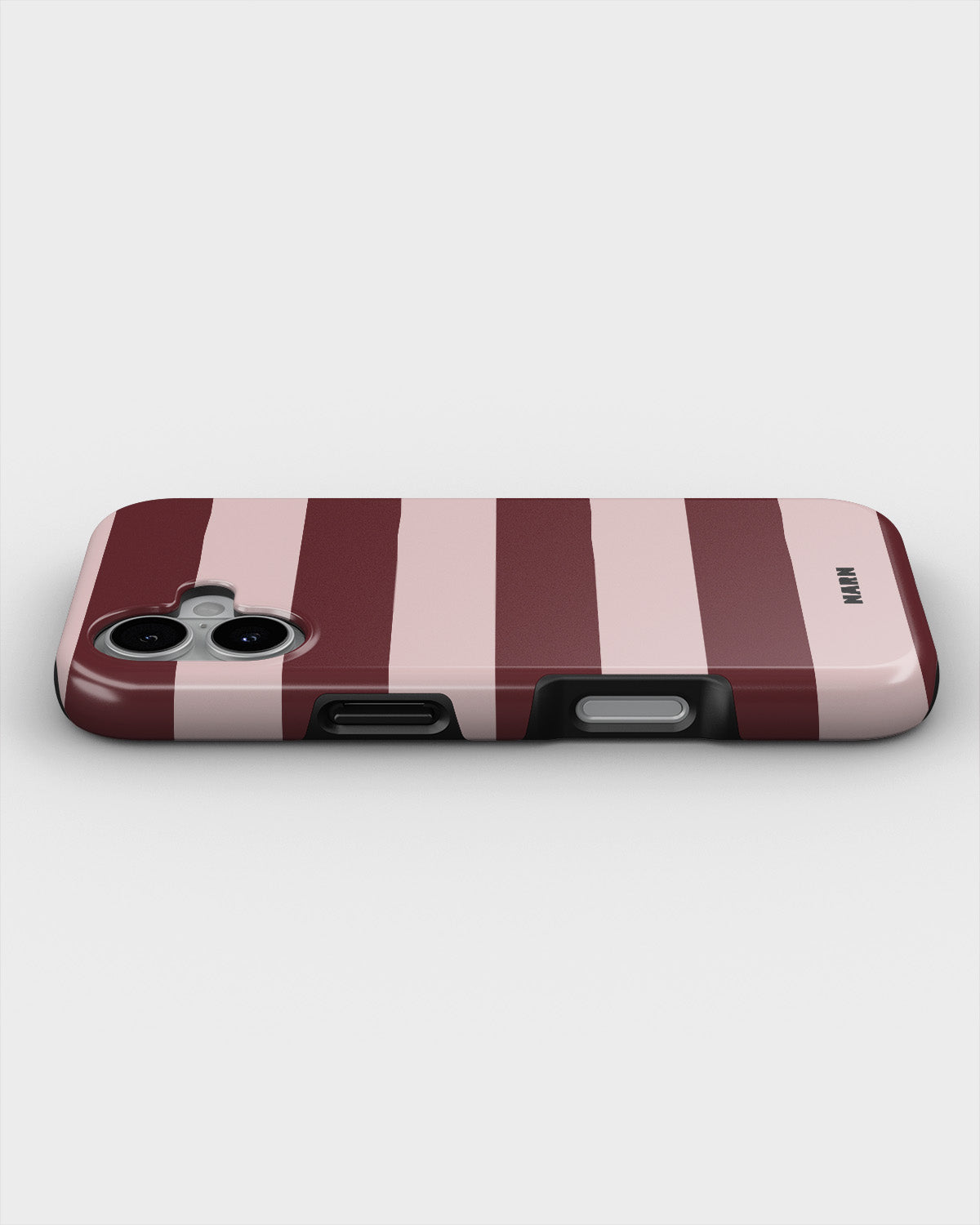iPhone 16 Plus Tough Case – Cranberry Stripe - View 3