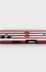 iPhone 16 Plus Tough Case – Cherry Stripes - View 3
