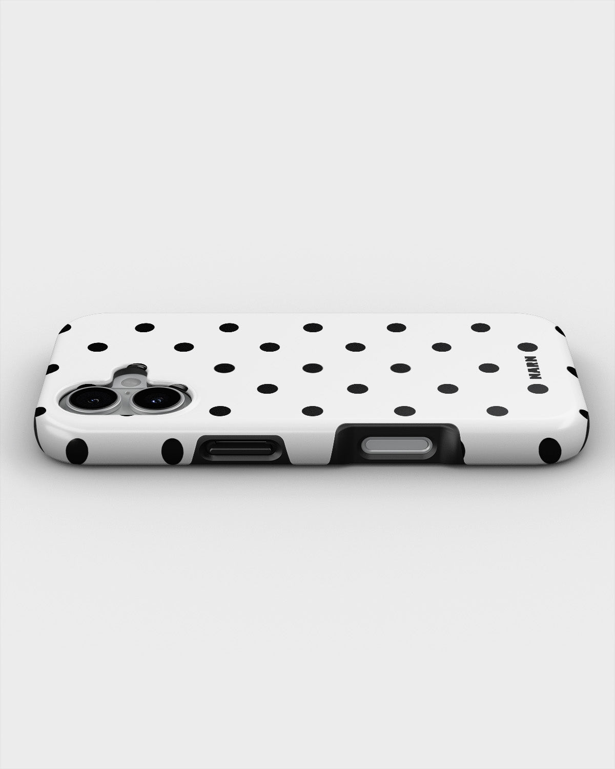 iPhone 16 Plus Tough Case – Mono Dots - View 3
