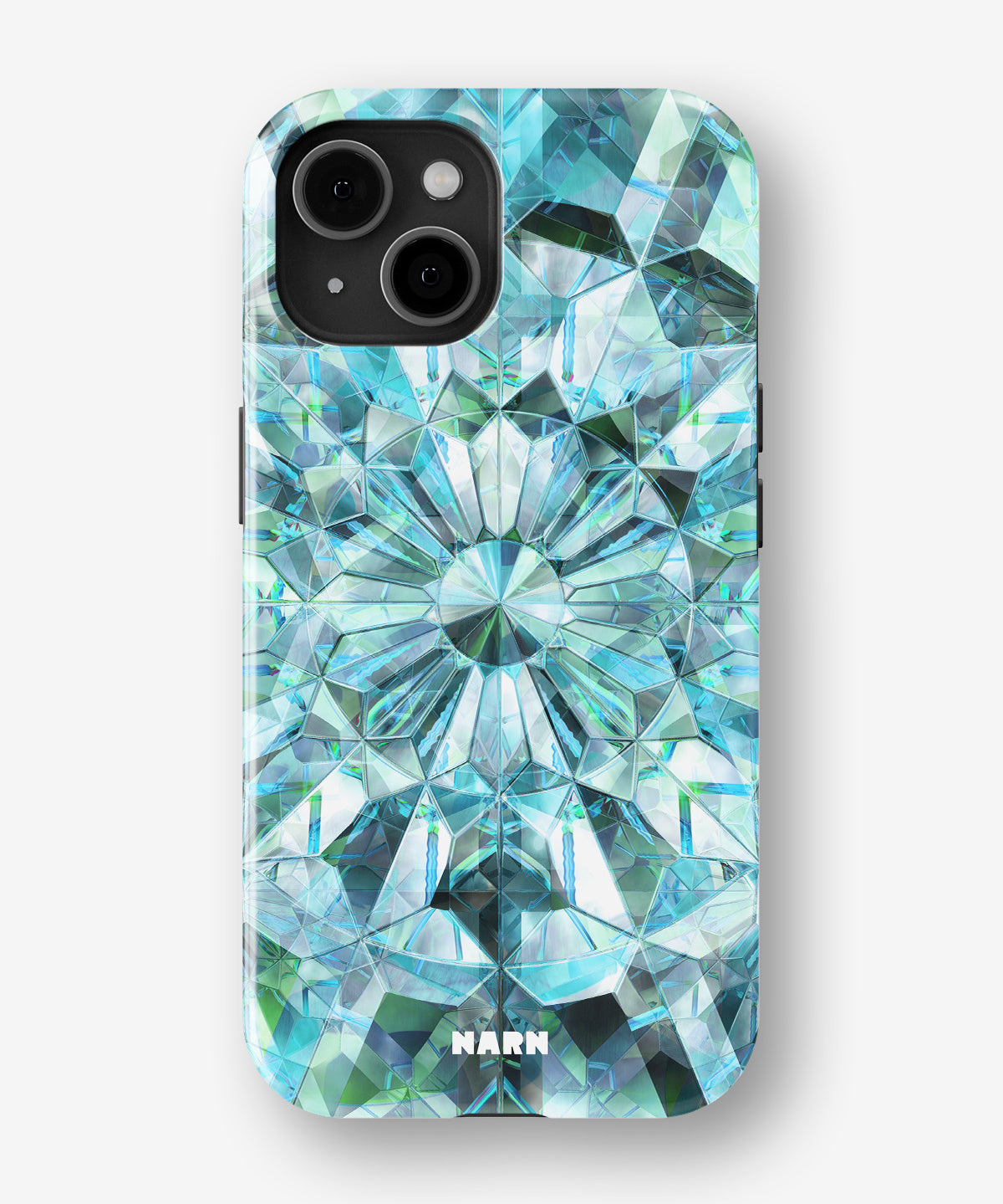 iPhone 15 Plus Tough Case – Green Crystals - View 1