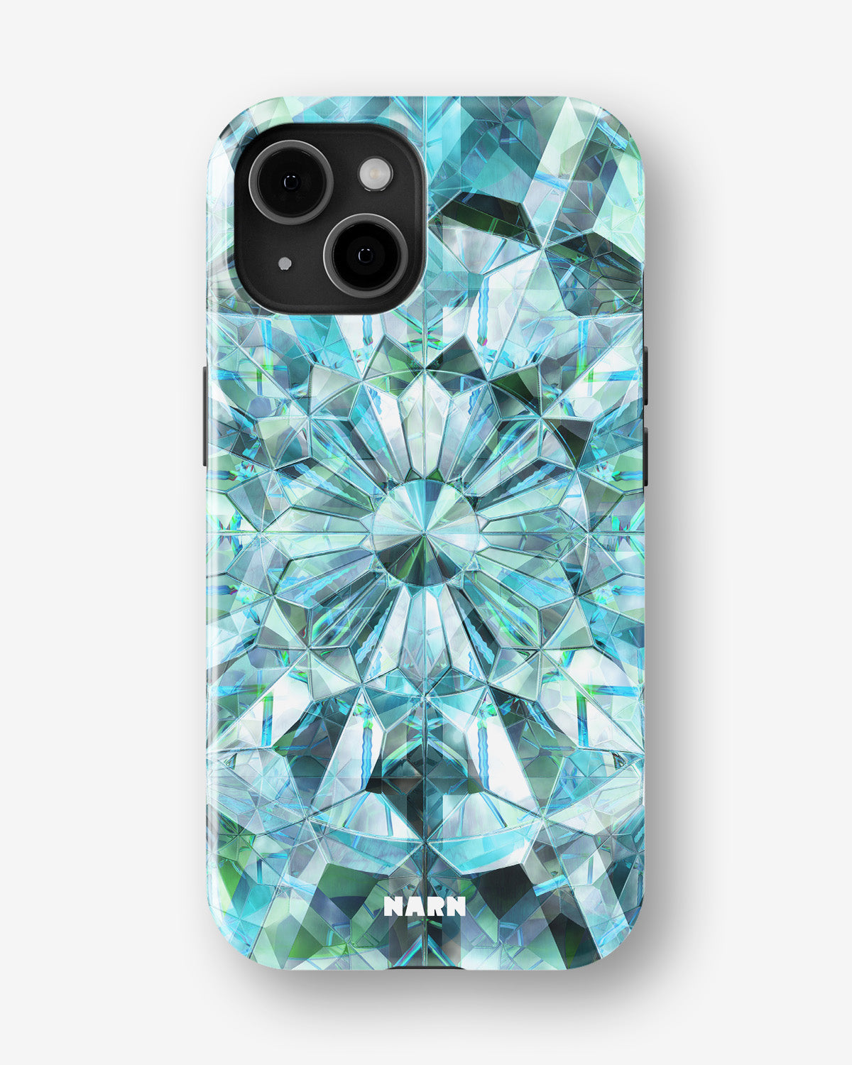 iPhone 15 Plus Tough Case – Green Crystals - View 1