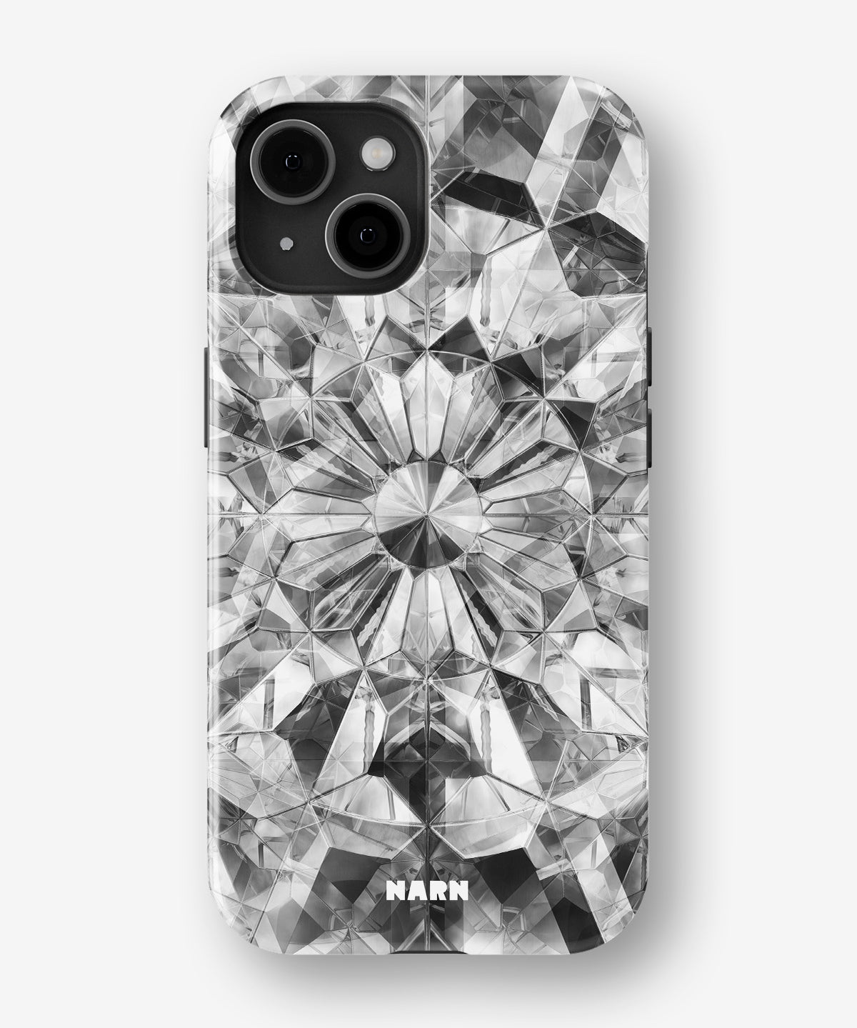 iPhone 15 Plus Tough Case – Grey Crystals - View 1