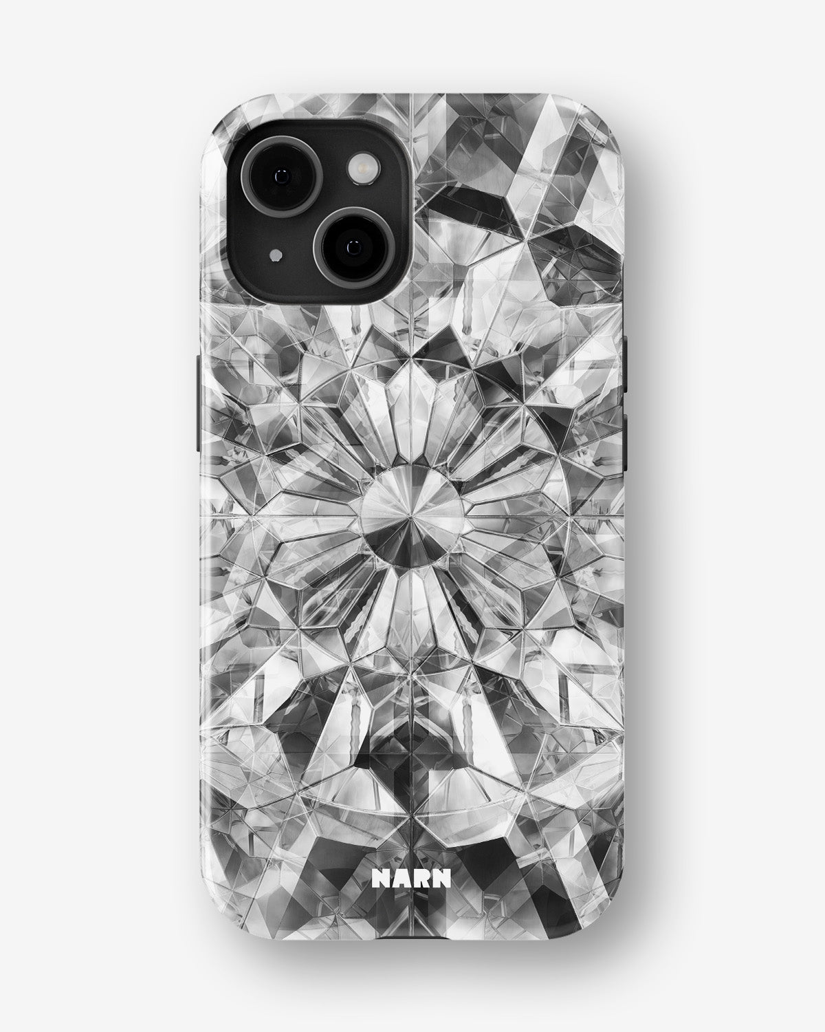 iPhone 15 Plus Tough Case – Grey Crystals - View 1