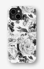 iPhone 15 Plus Tough Case – Black & White Bloom - View 1