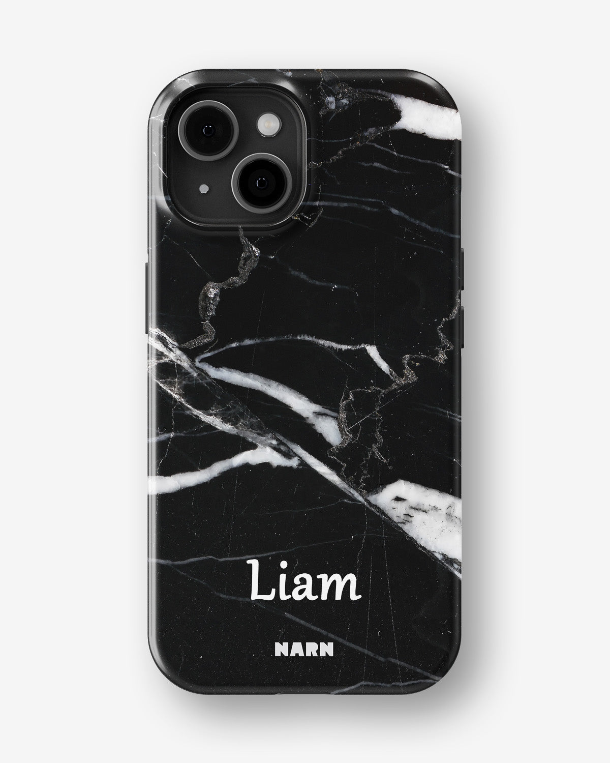 iPhone 15 Plus Tough Case – Custom - Black Marble - View 1