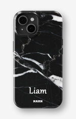 iPhone 15 Plus Tough Case – Custom - Black Marble - View 1