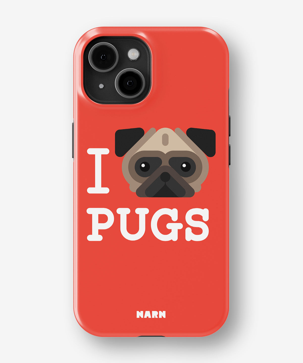 iPhone 15 Plus Tough Case – I Love Pugs - View 1